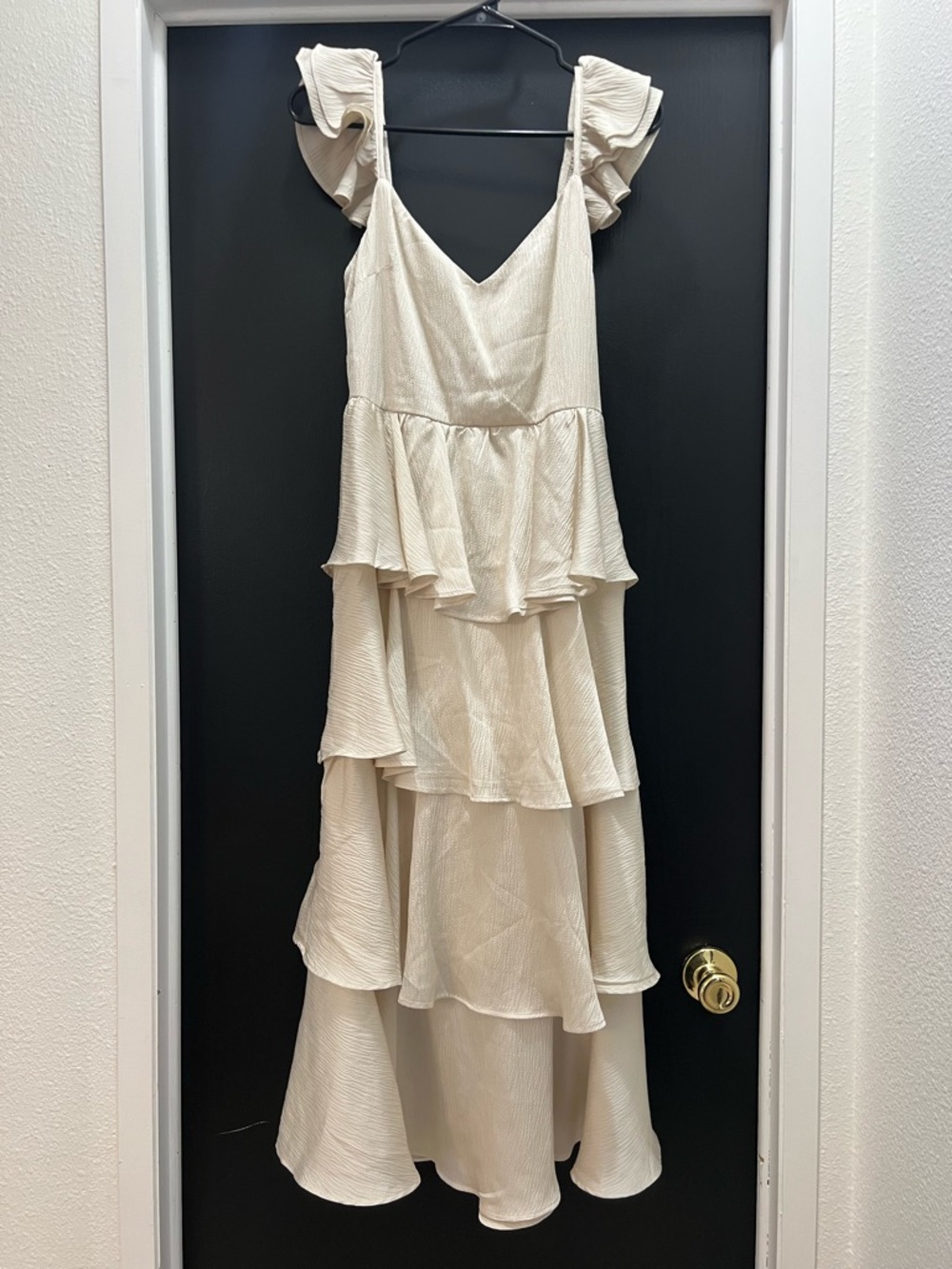 Altar'd State Cream Tiered Ruffle Maxi Dress